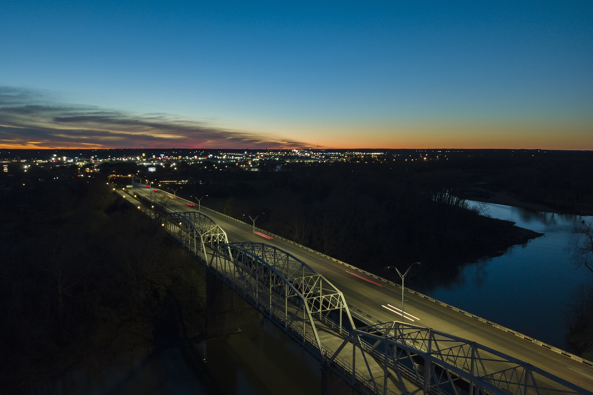 Colorado River bridges at Bastrop, Texas