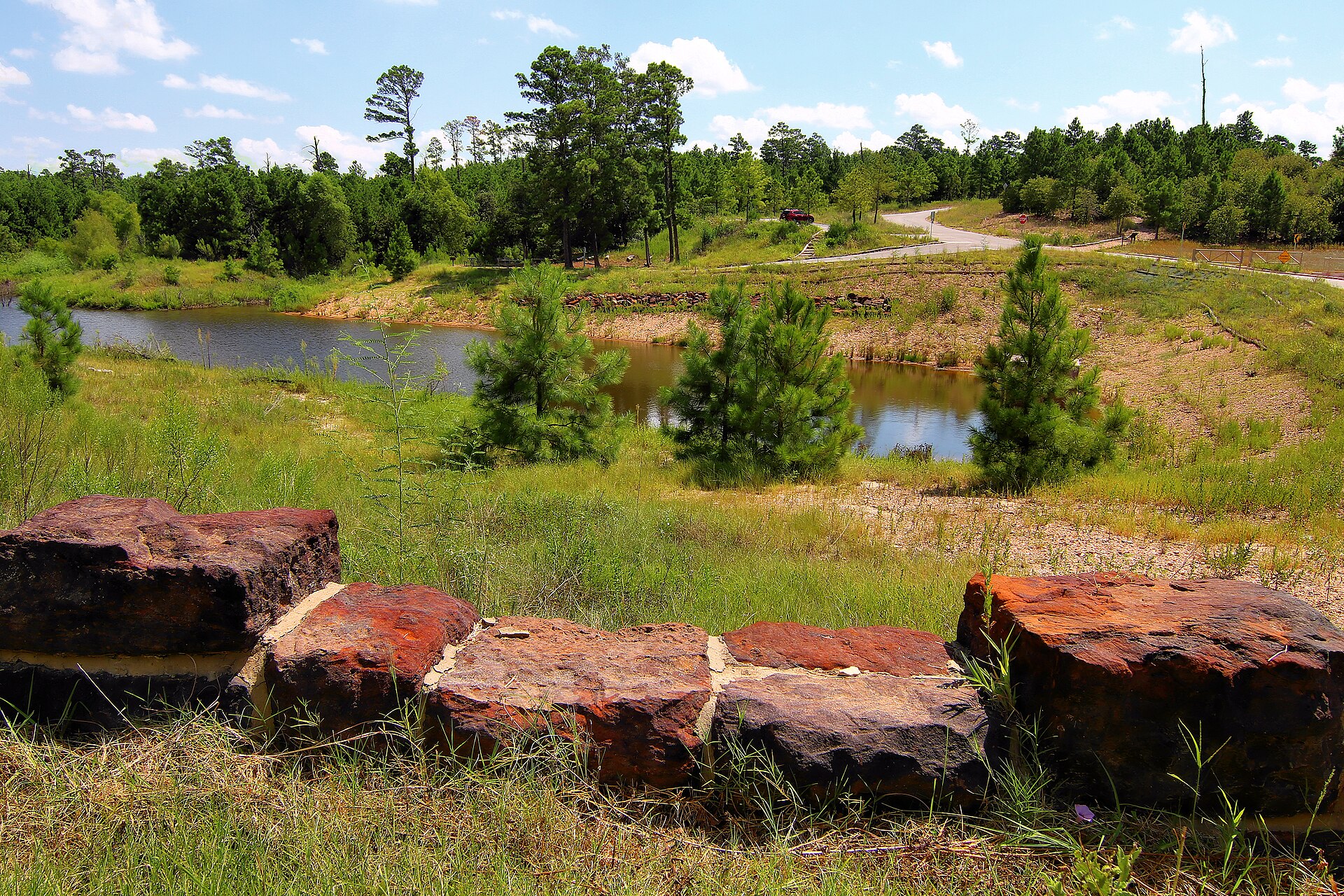 Bastrop State Park Lake refilling in Bastrop County, Texas